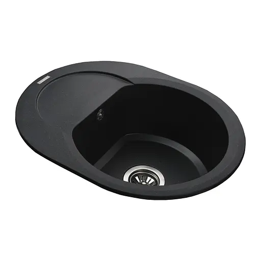 Гранитная мойка Globus Lux Moraine черный металлик 600x470мм-А0001 000022428, Черный - фото 4