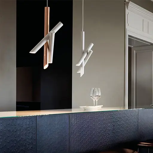 Светильник TUBES в белом корпусе в стиле модерн | Line F | Арт. MJ102/3 GD+WT - фото 1