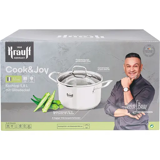 Каструля Krauff Cook&Joy зі скляною кришкою діаметр 24 см 5.8 л (26-238-120) - фото 15