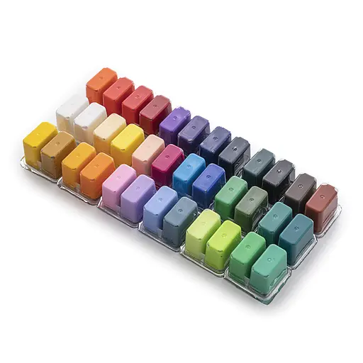 Набор гуашевых красок Twin Cup 36×12мл (в комплекте 3 кисти) синий пластиковый пенал HIMI - фото 5