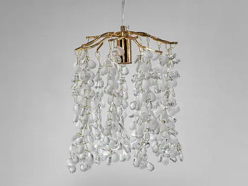 Дизайнерська підвісна люстра Глициния золото каскадний кришталь - фото 2