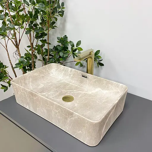 Умивальник VBI Arabba M beige stone matt накладний VBI-013504 - фото 3