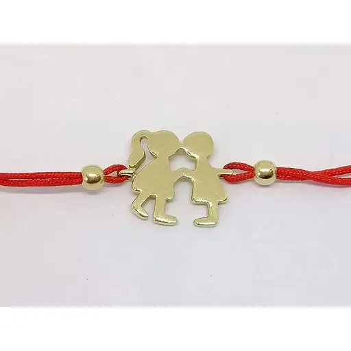 Браслет Столична Ювелірна Фабрика Закохані з текстилю зі вставками із золота. 321919Ж - фото 2