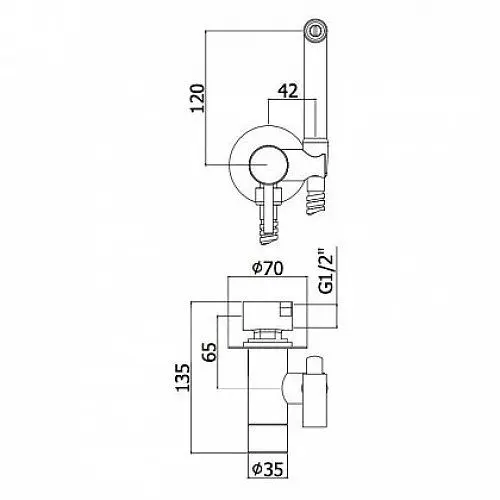 Набір гігієнічного душу прихованого монтажу Paffoni Tweet Round чорний матовий ZDUP 110 NO - фото 2