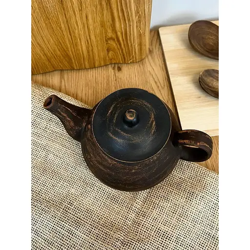 Чайник для завариваня 1 литр керамический (глиняный) с ручкой гладкий - фото 7