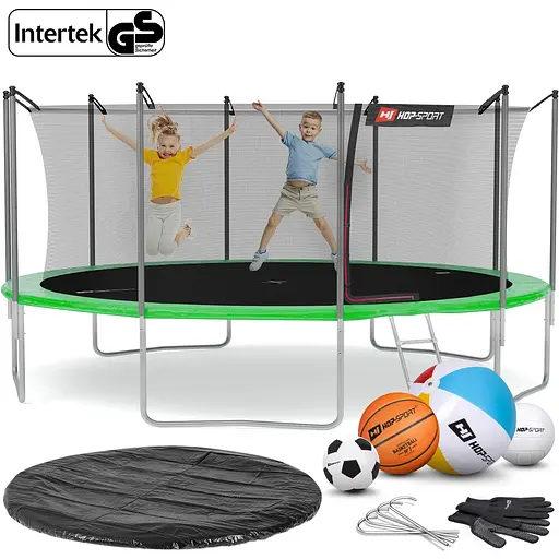 Батут Hop-Sport 16ft (488см) зелений із внутрішньою сіткою - фото 2