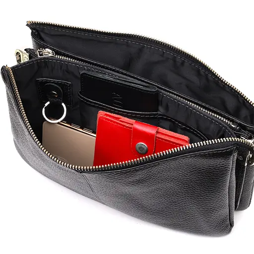 Кожаная женская сумка Grande Pelle 26х15.5х3 см sum0023606 - фото 7