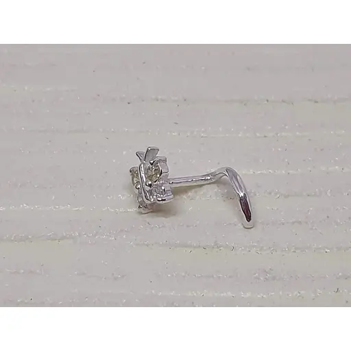 Срібна сережка-пірсинг в ніс Dear. 1041.2С Шампань - фото 2