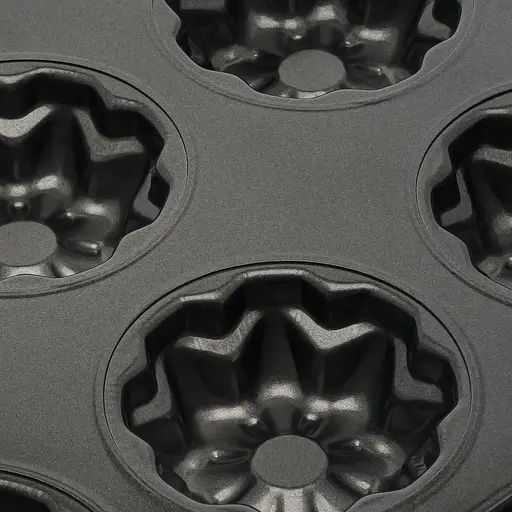 Форма для выпечки кексов и маффинов на 6 ячеек с антипригарным покрытием "Цветы №4" 26.5х18.5х2.8 см, A-plus Черный 85662 - фото 8