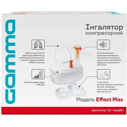 Ингалятор (небулайзер) Gamma Effect Max компрессорный - фото 8