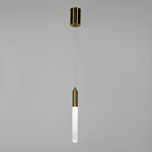 Світильник із підвісною матовою паличкою у латунному корпусі 30х3 см | Арт. A271-30*300 AB | Line F - фото 4