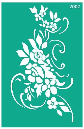 Трафарет багаторазовий самоклеючий №2002 13×20см Квіти Rosa Talent