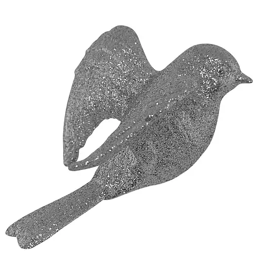 Елочная игрушка MIS LT Птичка 8х6х4 см серебряный - фото 1