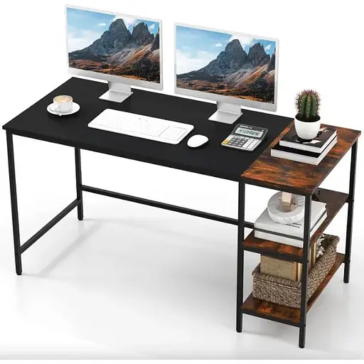 Комп'ютерний стіл Costway Tiffany з двома полицями в стилі Loft - фото 4
