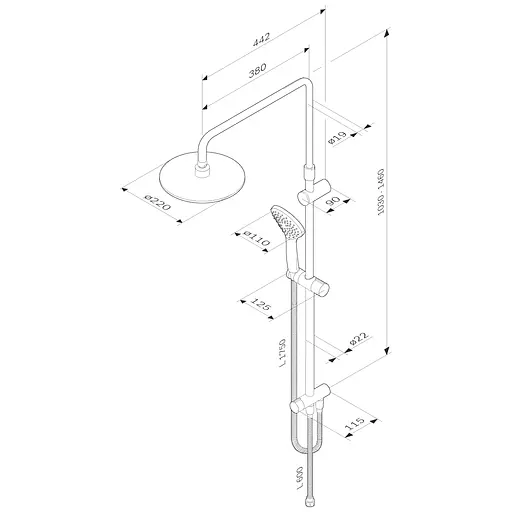 Душевая система AM.PM Gem ShowerSpot без смесителя F0790022 - фото 9