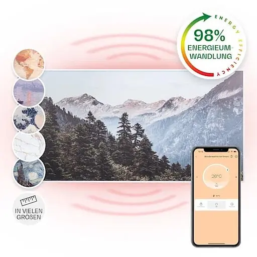 Инфракрасный обогреватель Klarstein Wonderwall air art до 14 м² (10035129) - фото 4