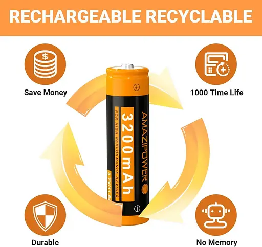 3,7-вольтовый аккумулятор, аккумулятор NiMH емкостью 3200 мАч, аккумуляторы высокой емкости для светодиодной фары, автомобильный - фото 4