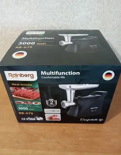 Мясорубка электрическая Rainberg RB-679 для мяса томатов 3000Вт бытовая электромясорубка для дома Черная - фото 8