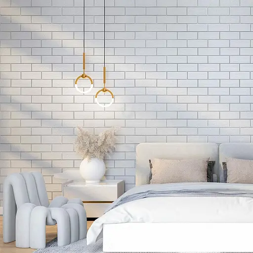 Панель стеновая 700х700х5мм Белый кирпич с серебром SW-00001502 - фото 5