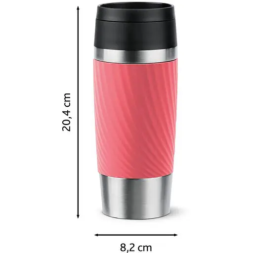 Термочашка Tefal Travel Mug Classic Twist 360 мл коралловая (N2024410) - фото 3
