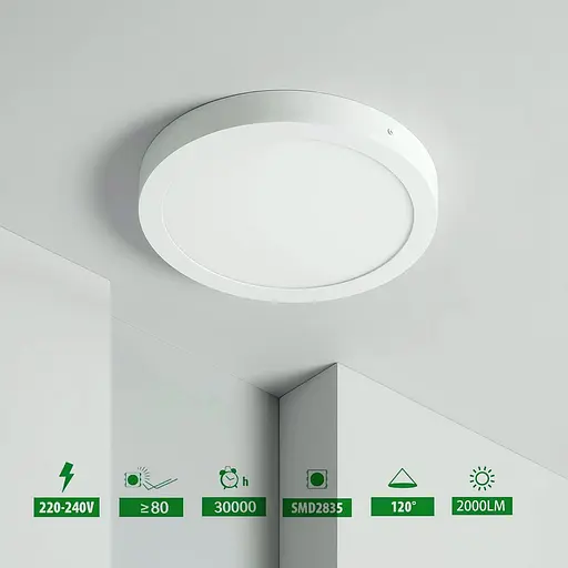 LEDUNI - світлодіодна панель кругла, 20 Вт, тепле світло - фото 5