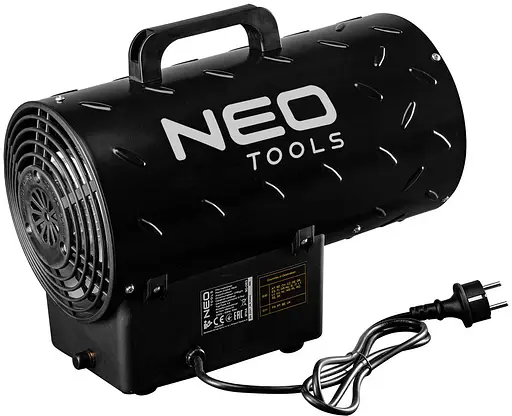 Теплова гармата Neo Tools газова 15кВт, 150м кв, 580м куб/год, чорний - фото 2