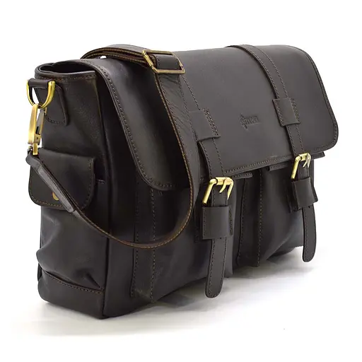 Кожаная мужская сумка через плечо TARWA 27х39х12 см sum0025342 - фото 6