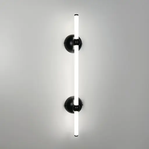 Линейное бра в черном корпусе с двумя креплениями 62 см Line F Арт. WJ023/600-2 BK - фото 1