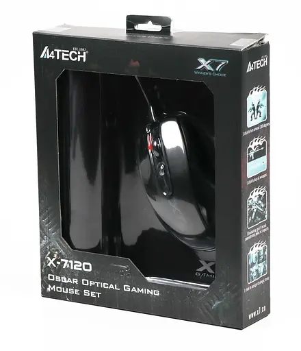 Комплект (Мышь и Коврик) A4Tech X-710BK USB Black + X7-200MP Black (X-7120) (X-7120 - 1) - фото 4