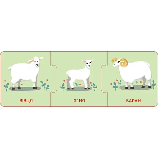 Логічні ланцюжки "Малюки тварини та їхні сім'ї" 1782001 українською мовою - фото 4