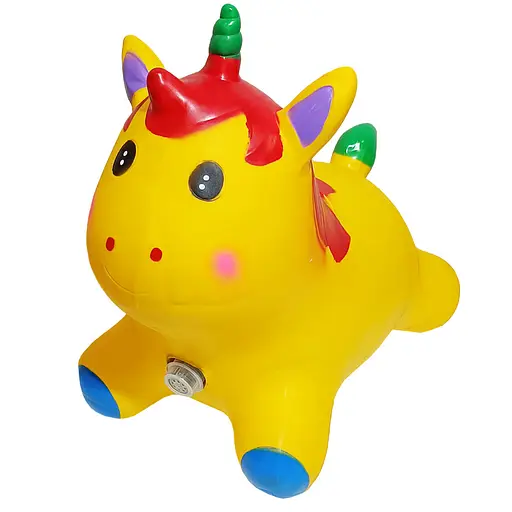 Дитяча іграшка-стрибун "Єдиноріг" Bambi RB2520 музика, світло Жовтий - фото 1