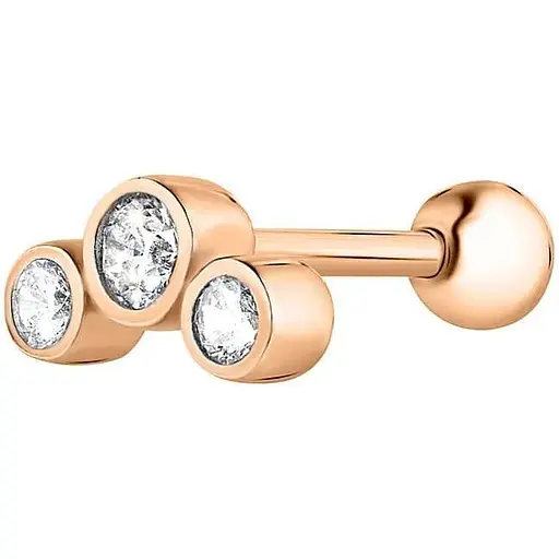 Золота сережка для пірсингу хеліксу Ірій з фіанітами. З40069ШТ