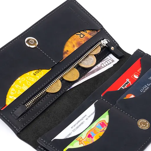 Мужской кожаный кошелек Grande Pelle 9.5х19.8х2 см acs0016022 - фото 5