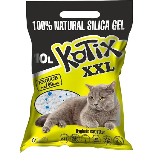 Уцінка. Силікагелевий наповнювач для котячого туалету Kotix 10 л (Kotix 10)