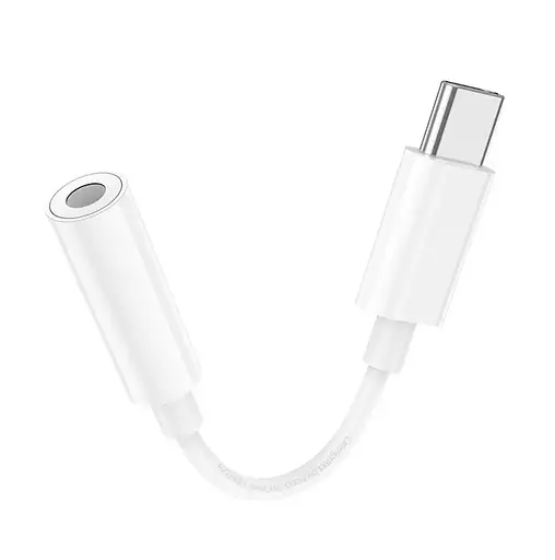 Кабель-перехiдник HOCO LS35 Type-C to 3.5mm digital audio converter White - фото 2