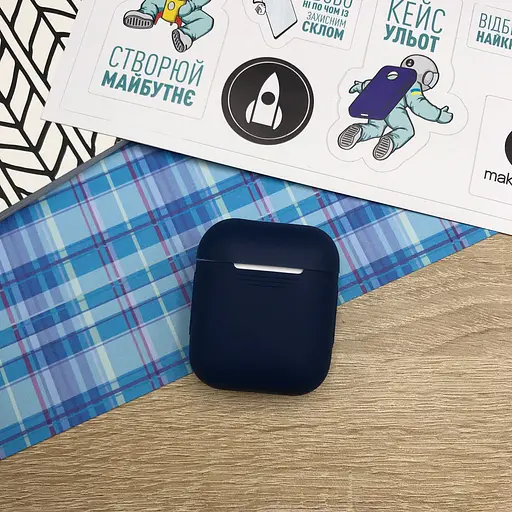 Чохол для навушників MAKE Apple AirPods 1/2 Silicone Blue - фото 2