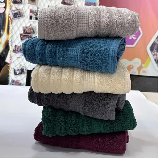 Набор 2 жаккардовых полотенца Lovely Svi для ванной, гостиниц, СПА, в подарок, 50 х 90 см Oxford Stripe Navy Синий (451124) - фото 4