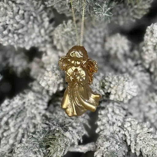 Новорічна підвіска MIS LT Янгол молиться 3х2х6 см золотий - фото 2