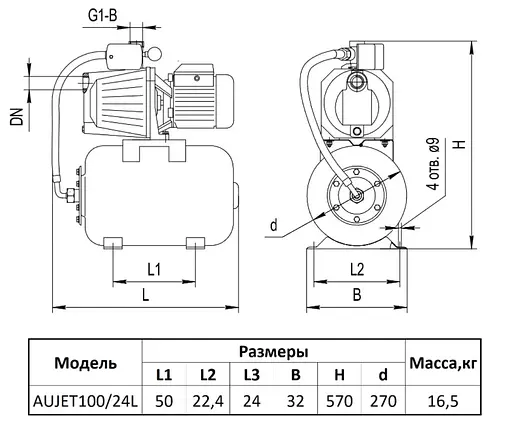 Насосная станция Rudes AUJET 100/24L - фото 3
