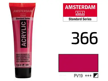 Фарба акрилова Amsterdam 366, Хінакрідон рожевий 20 мл - фото 2