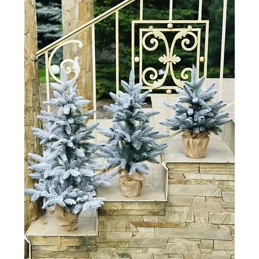 Ялинка Hvoya Classic лита в мішковині 50 см засніжена - фото 7