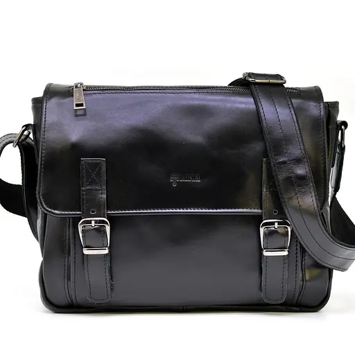 Чоловіча шкіряна сумка через плече з ручкою TARWA 30.5х10х24 см sum0028307 - фото 1