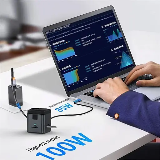 БЗП + HUB WIWU Wi-W025 Cube 9in1 USB-C Gray - фото 3