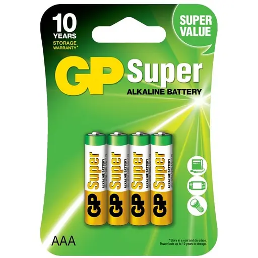 Батарейка GP Super Alkaline AAA LR03 (24A-U4) 4 шт.