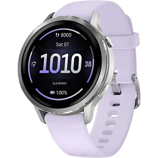 Смарт-часы Garmin Venu 4, 41 мм Silver with Periwinkle Silicone Band 010-03013-01 (146405)