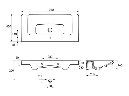 Тумба для ванной комнаты Cersanit Lara CET В393 с раковиной Mille 100 см Орех S801-365 30412 - фото 5