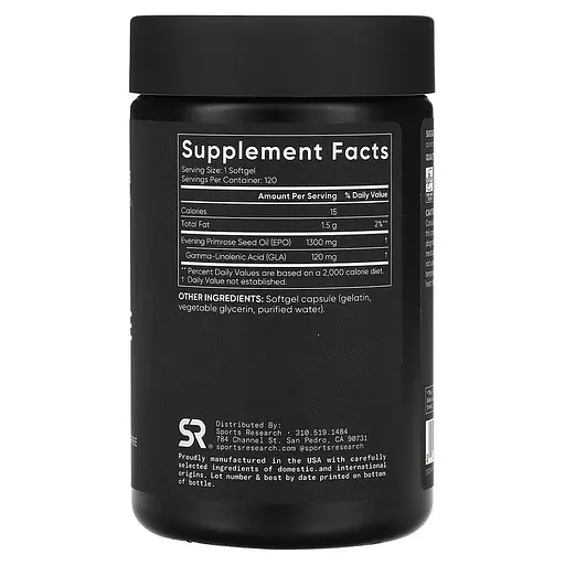 Олія вечірньої примули Sport Research Evening Primrose Oil 1300 mg 120 softgels (1086-2023-10-3446) - фото 2
