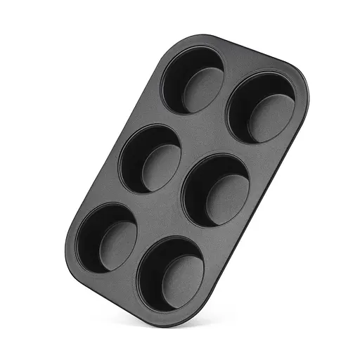 Форма для выпечки кексов и маффинов на 6 ячеек с антипригарным покрытием 26.5х18.5х2.8 см, A-plus Черный 83128 - фото 6