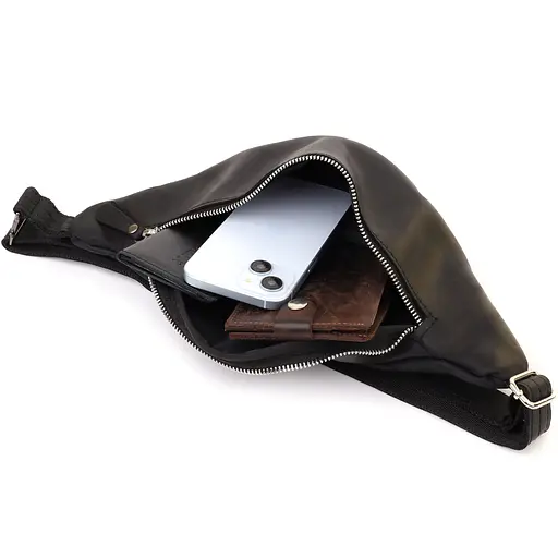 Надійна сумка бананка для чоловіків із вінтажної натуральної шкіри SHVIGEL 34х14х7 см sum0027465 - фото 18