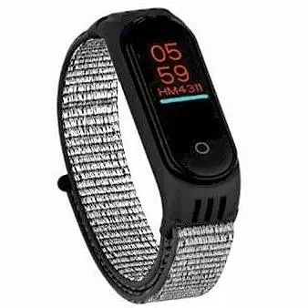 Ремешок Nylon Mi Band 5/6 Черный Grey (31) - фото 1